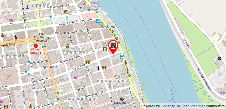 Bản đồ đến Khách sạn Riverside Phnom Penh