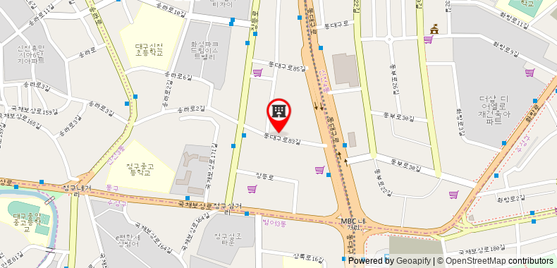 Bản đồ đến Daegu Apple Motel