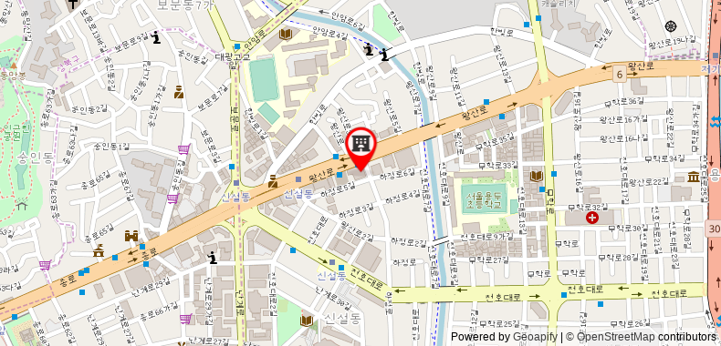 Bản đồ đến Khách sạn Seoul Dongdaemun