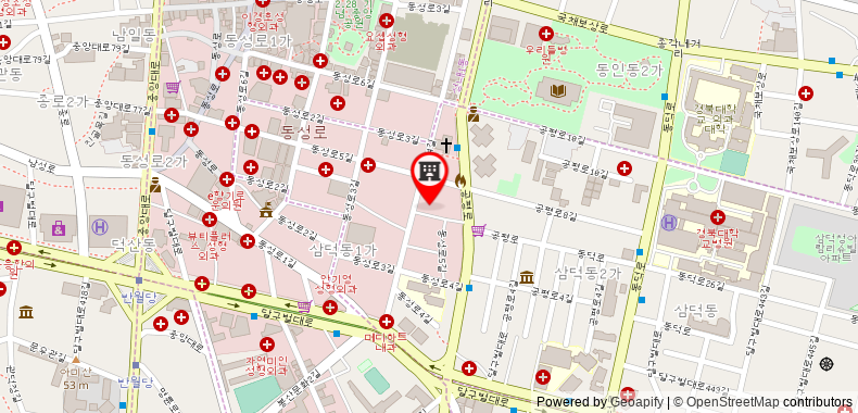 Bản đồ đến Khách sạn Daegu Dongseongro Labella