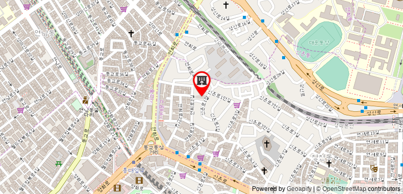 Bản đồ đến Hongik-Univ station, 3 Rooms, 2 Bathrooms