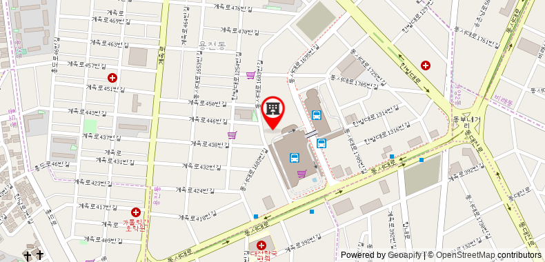 Bản đồ đến Khách sạn Daejeon Tourist