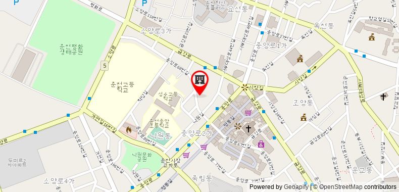 Bản đồ đến Khách sạn Chuncheon Tourist