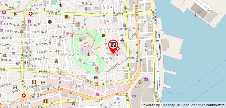 Bản đồ đến Khách sạn Busan Tourist