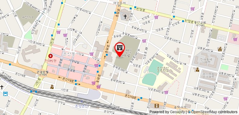 Bản đồ đến Khách sạn Onyang Grand