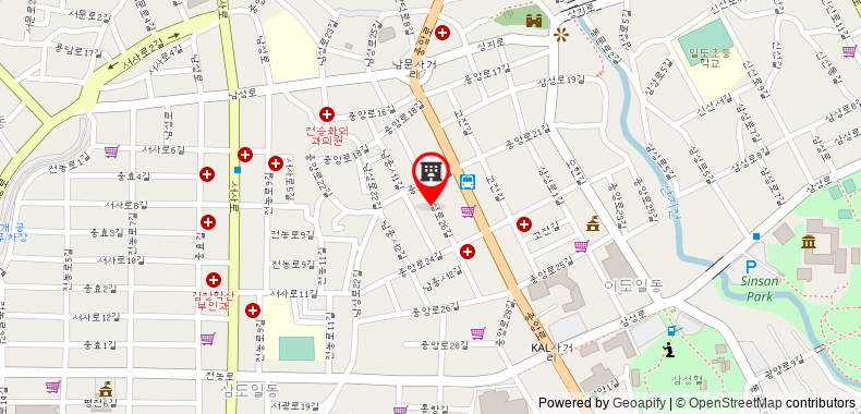 在地图上查看28平方米1臥室公寓 (濟州市中心) - 有1間私人浴室