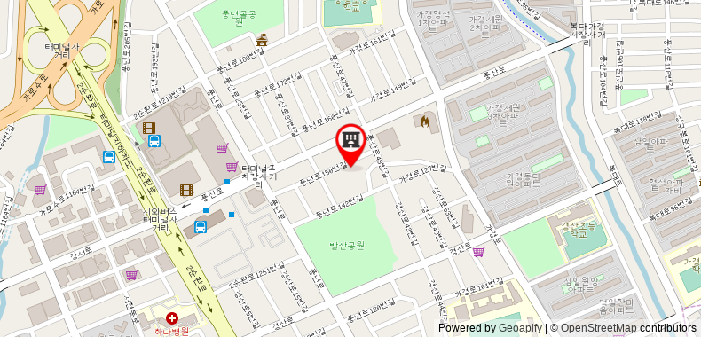 在地图上查看現代酒店-清州航站樓店