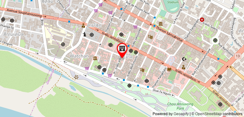 Sinnakhone hotel on maps