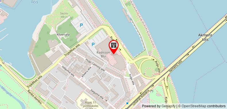 Bản đồ đến Khách sạn Radisson Blu Daugava Riga