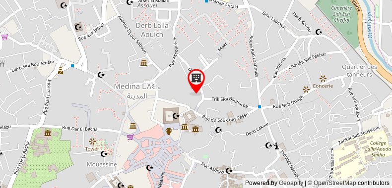 在地图上查看達爾阿爾罕布拉酒店摩洛哥傳統庭院住宅