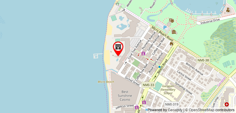 Bản đồ đến Khách sạn Crowne Plaza s & Resorts Saipan