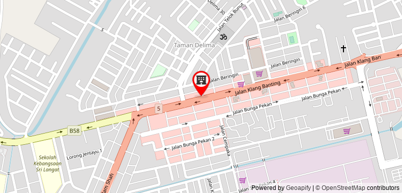 Bản đồ đến Khách sạn Bata Merah Boutique - Syariah Friendly