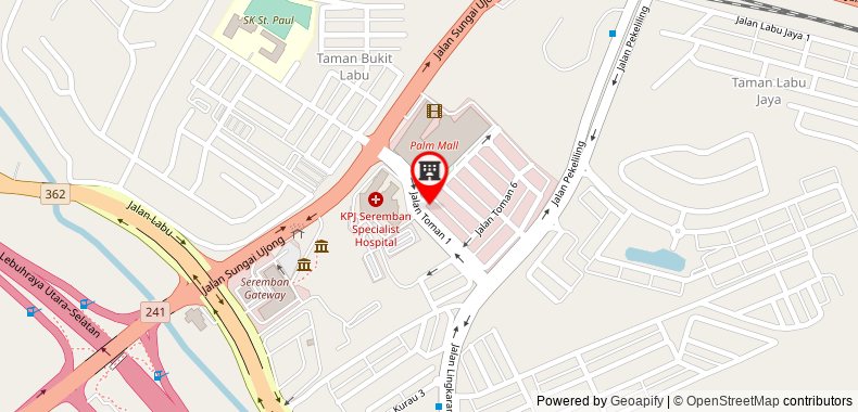 Bản đồ đến Khách sạn Lotus Seremban Near Palm Mall & KPJ Seremban