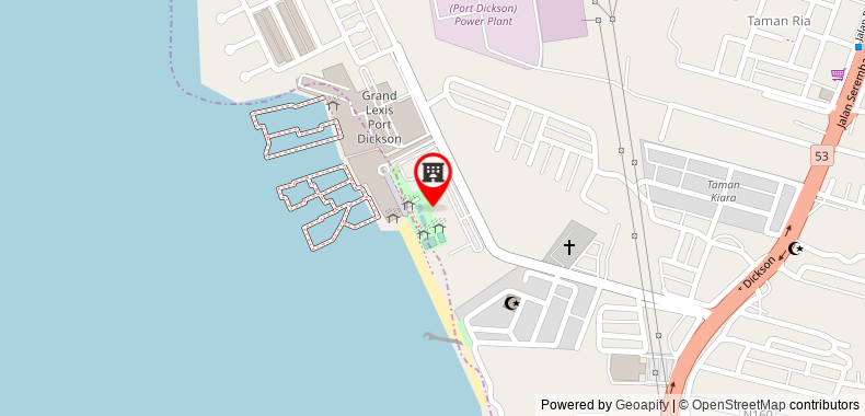 Bản đồ đến 1-6Pax Port Dickson 2BR Glory Beach Resort Seaview