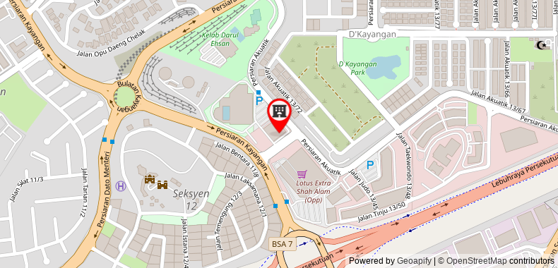 Bản đồ đến Khách sạn Carlton Shah Alam