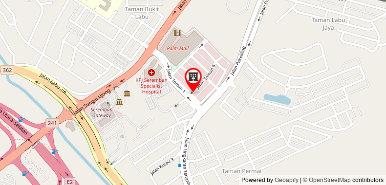 Bản đồ đến Khách sạn Sri Mutiara Seremban
