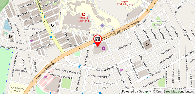 Bản đồ đến Khách sạn Sky @ Selayang