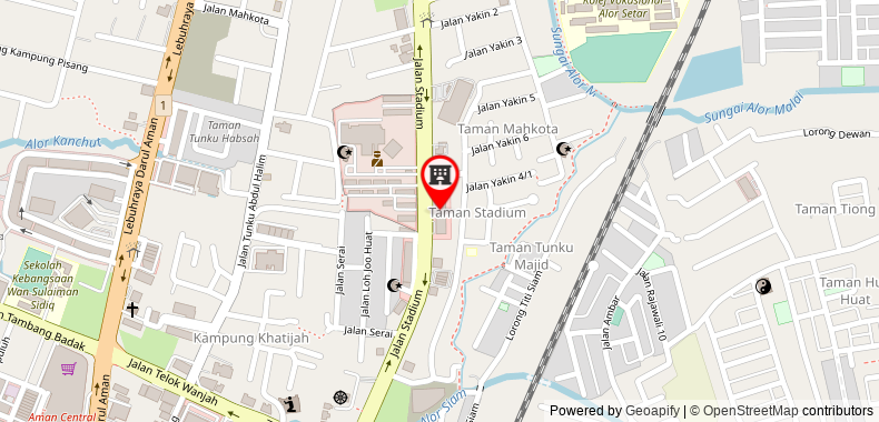 Bản đồ đến Khách sạn JP Jalan Stadium
