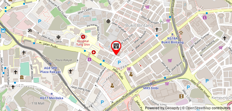 Bản đồ đến Mypods@Bukit Bintang