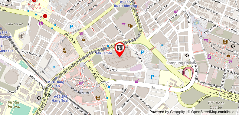 在地图上查看吉隆坡時代廣場武登服務套房酒店