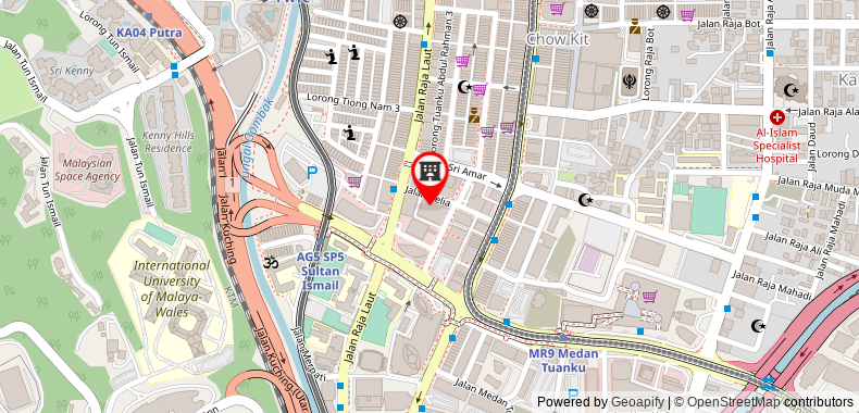 Grand Continental Kuala Lumpur Hotel on maps