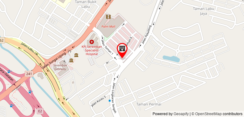 Bản đồ đến Khách sạn Suria Seremban