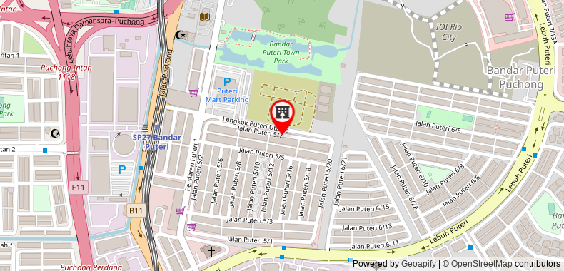 Puchong 10-12 pax 5min LRT Cozy Apartment IOI Mall on maps