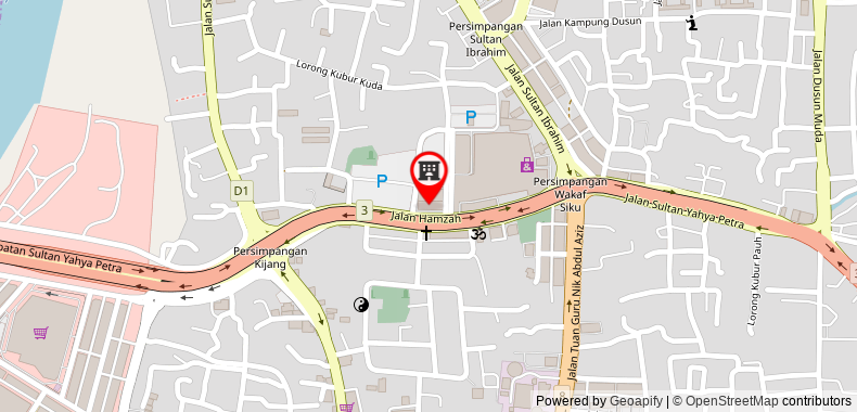 Bản đồ đến Khách sạn Tune – Kota Bharu City Centre Kelantan