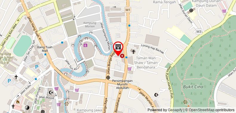 在地图上查看馬六甲大華酒店
