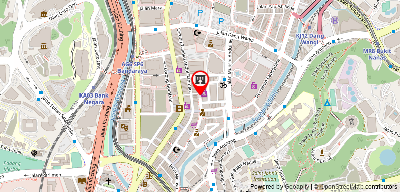 Bản đồ đến Khách sạn Metro Star Kuala Lumpur