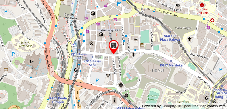 Bản đồ đến Khách sạn Yu Chinatown Kuala Lumpur