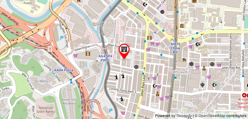 Bản đồ đến Khách sạn Zamburger Wira (Previously Wira Kuala Lumpur)