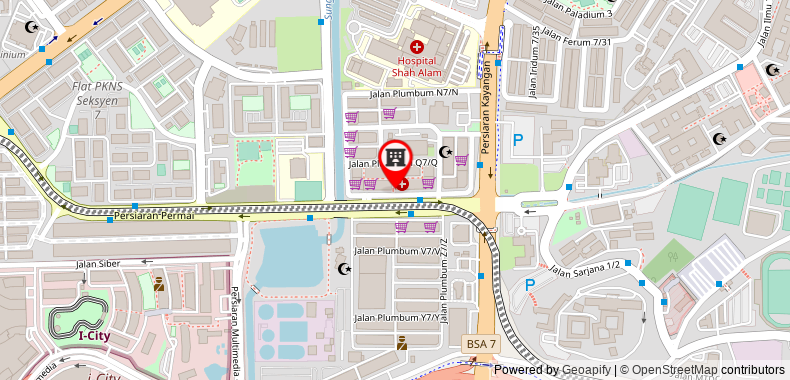 Bản đồ đến Khách sạn Enrich Shah Alam