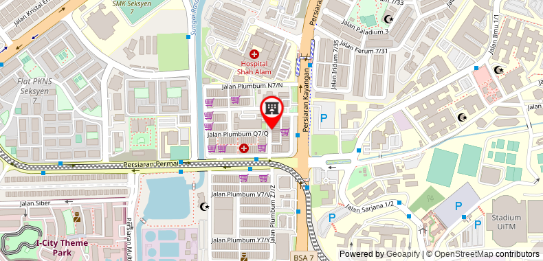 Bản đồ đến Khách sạn Best Shah Alam @ UITM, i-City & Hospital