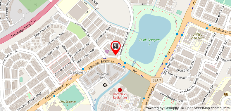 Bản đồ đến Khách sạn de Art @ Section 7 Shah Alam