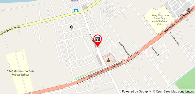 Bản đồ đến Khách sạn SPOT ON 89801 Sweet Home Sabak Bernam