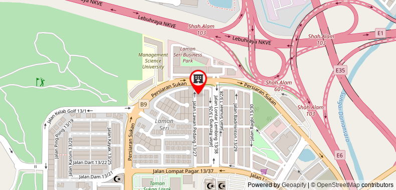 Bản đồ đến Khách sạn 1st Inn Shah Alam (SA13)