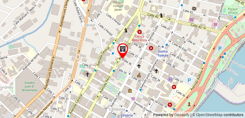 在地图上查看阿維拉巴拿馬酒店