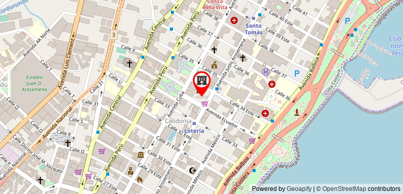 Bản đồ đến Khách sạn Centroamericano