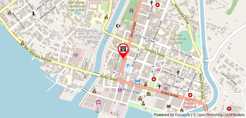 在地图上查看紅多茲酒店近奧爾莫克港口碼頭