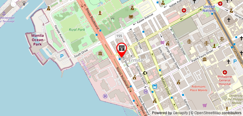 Bayview Park Hotel on maps