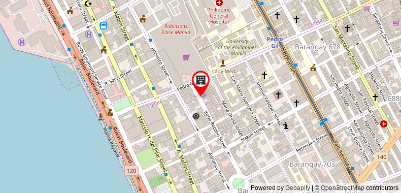 Bản đồ đến Khách sạn Manila Manor