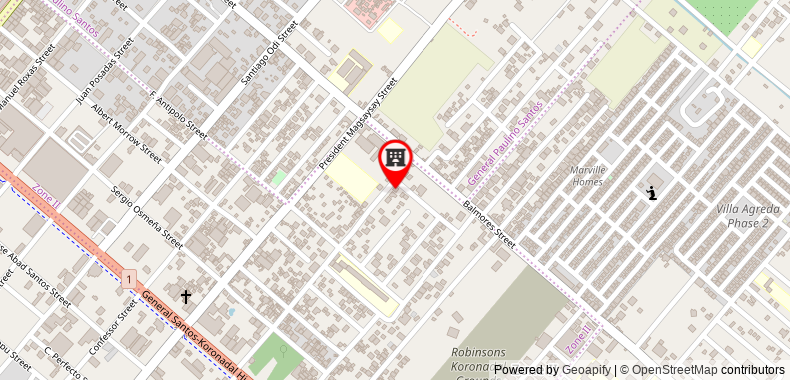 在地图上查看RedDoorz @ Toshiko Boutique Hotel Korondal City