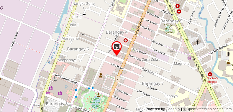 在地图上查看城市景觀酒店@巴科洛德市拉克森街