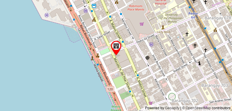 Bản đồ đến Khách sạn New Coast Manila