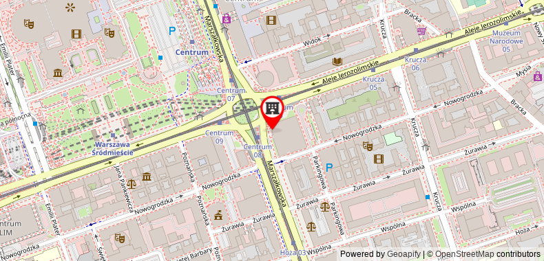 Bản đồ đến Khách sạn Novotel Warszawa Centrum