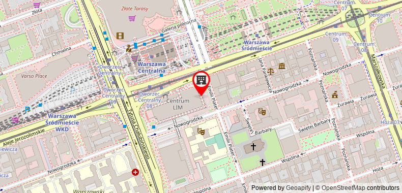 Bản đồ đến Khách sạn Warsaw Marriott