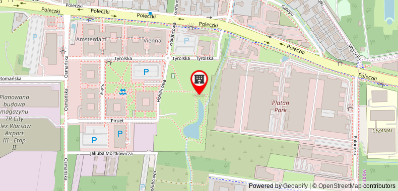 Holiday Inn Express Warsaw Airport on maps