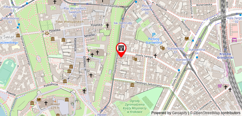在地图上查看克拉科夫老城萊昂納多精品酒店