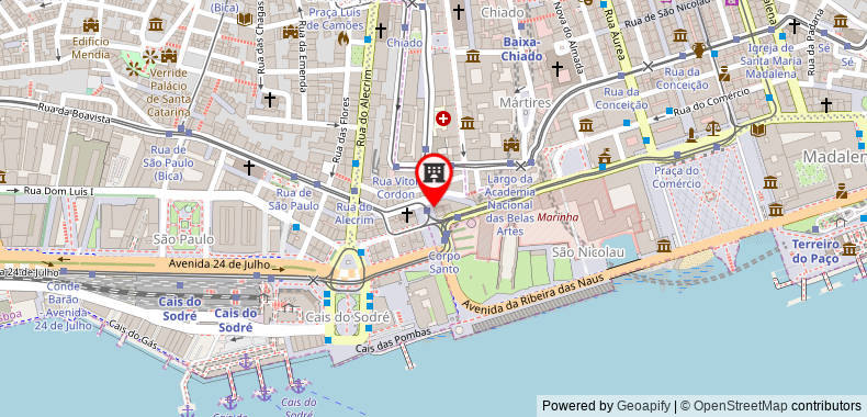 Bản đồ đến Khách sạn Corpo Santo Lisbon Historical